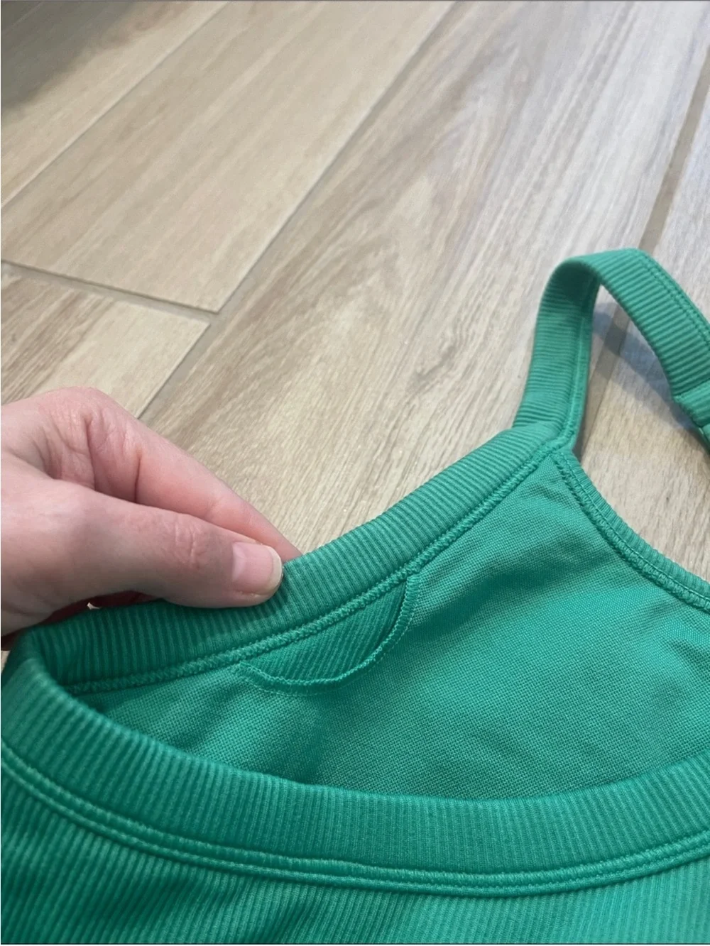 Alo Yoga Ribbed Favorite Bra Tank Top Spruce Green Sz L 12-14 W9730R